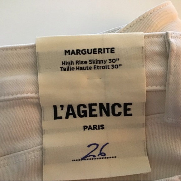 L'AGENCE Marguerite High Rise Ankle Skinny Jeans Creamy Color Size 26 - Picture 6 of 6